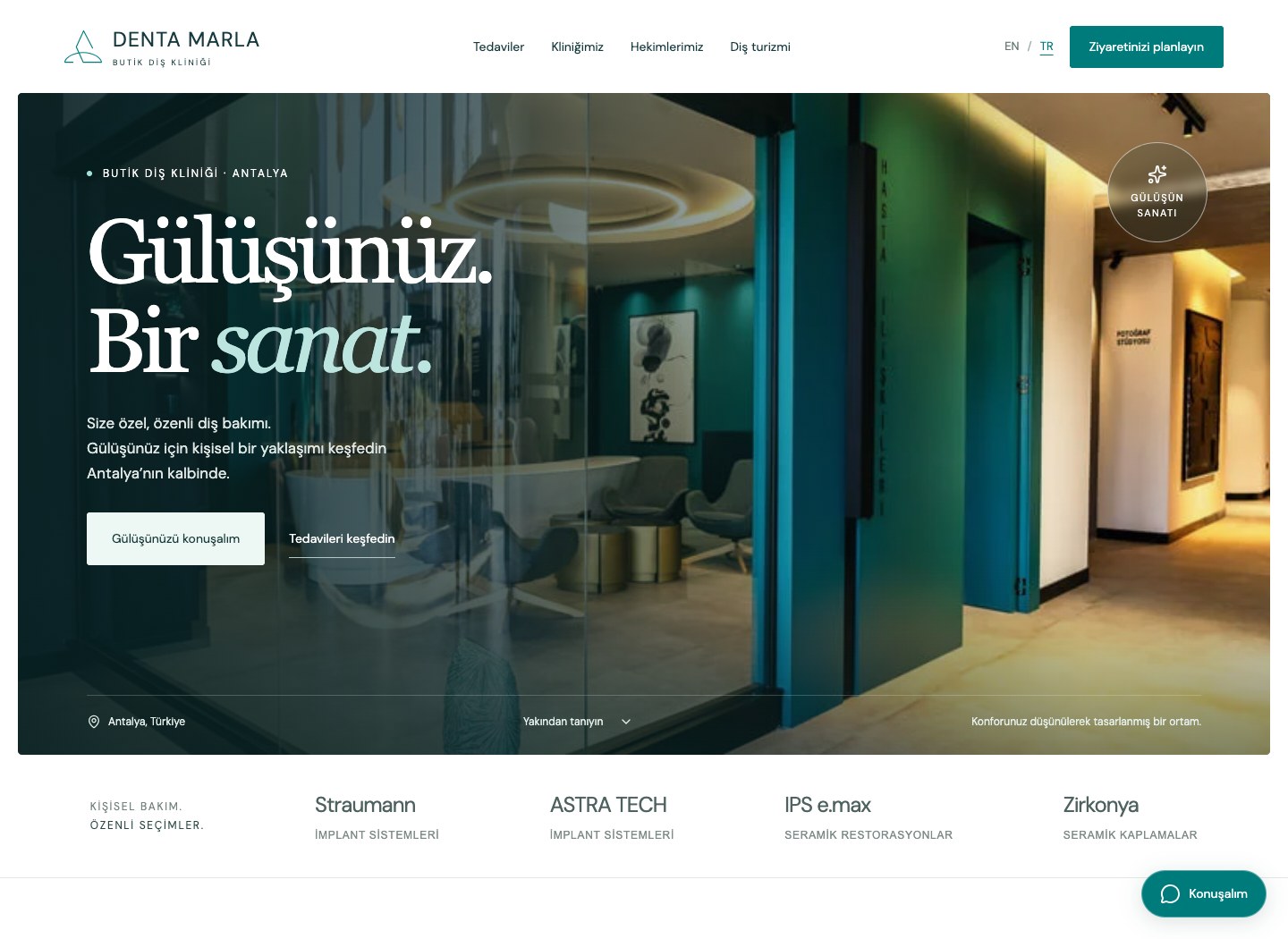 Screenshot der Website — Denta Marla
